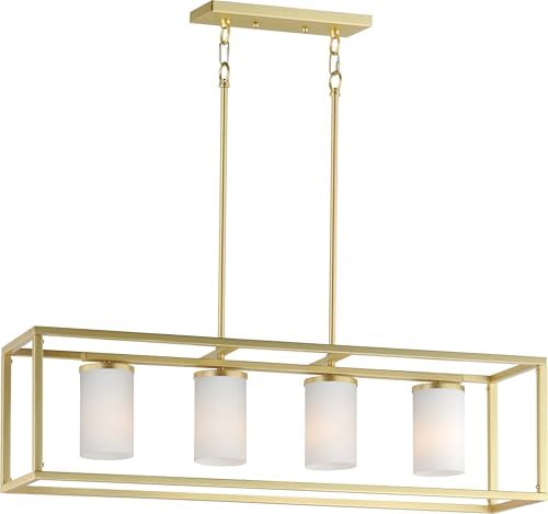 Maxim Lighting 10288SWSBR Lateral 4-Light Linear Pendant, Satin Brass
