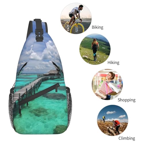 Bolso Cruzado Deportivo para Hombre y Mujer Negro miniatura 6