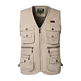 【Occasion】Gilet utilitaire multi-poches pour hommes, parfait pour les activités de plein air comme la randonnée, l'escalade, la pêche, la chasse, le camping, le safari, la photographie, etc.