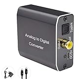 【Convertidor analógico a digital】 Convierte la señal analógica estéreo R / L o Jack de 3,5 mm en Toslink Optical SPDIF o señal digital coaxial.