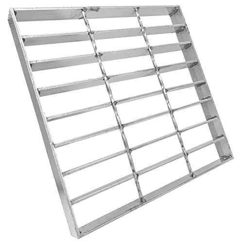 Mosinsbo Outdoor Drain Cover, 12X12 Stainless Steel Drain Grate For Catch Basin, C250 Class Sewer Grate, Durable Heavy Duty Channel Grate, Sliver Square Drainage Grate (11.7”X11.7”) #TOP10