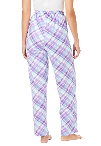 Dreams & Co. Women's Plus Size Knit Sleep Pant Pajama Bottoms - 4X, Soft Iris Bloom Purple #TOP2