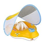 MATERIALES DE CALIDAD SUPERIOR: el flotador de natación para bebés está hecho de material de PVC de alta calidad de 0,35 m de grosor que es duradero, a prueba de fugas y agradable para la piel. Ofreciendo a su hijo una forma segura y divertida de experimentar su primer baño.