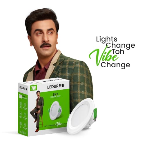 Image of LEDURE Sky Downlight 7W | Pack of 2 | Extra Bright | Concealed LED Light | Ceiling Light | 7W Cool White Round Downlight |Recessed Mount for Glare-Free | Cutout - 3 inch