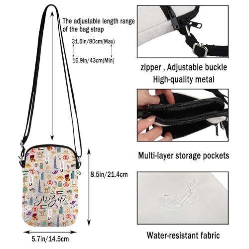 G2TUP Dubai Lover Gift Dubai Design Crossbody Bag Dubai Vacation Trip Travel Bag Dubai Symbols Gift3