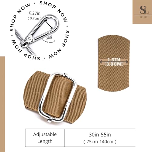 Image of S&loyoe Thickened Solid Color Purse Straps Replacement Crossbody Bag Strap Adjustable Wide Guitar Straps for Handbags 1.5inch