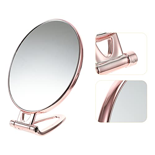 Espejo portátil de mano doble cara para maquillaje miniatura 6