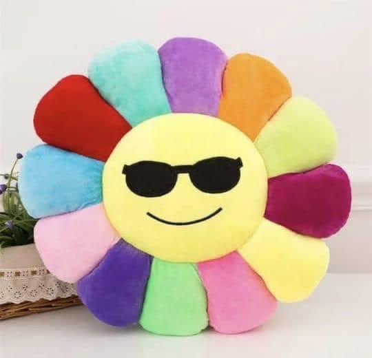 Image of DearJoy Rainbow Smiley Pillow /Cushion for Kids (Multicolor)