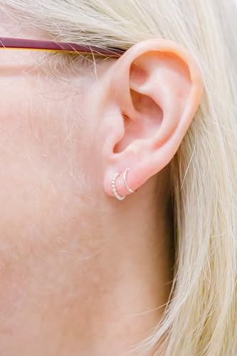 Handmade Bead Loop Twist Earrings Double Hoop for Single Piercing Gold Sterling Silver Spiral Illusion2