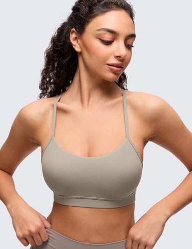 Image of CRZ YOGA Butterluxe Y Back Sports Bras | Light Support, Removable Pads, Yoga, Extremely Soft, Scoop Neck, Spaghetti Strap, for Women