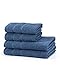 Produktbild myHomery Handtuch Set bestehend aus Gästehandtücher, Duschtuch, Saunatuch und Badetuch - Saunahandtuch XXL - Handtücher Marine Blau | 2er-Set Duschtuch & 2er-Set Handtuch