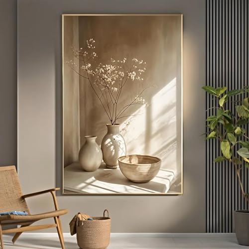 Impression sur toile vase abstrait moderne, affiche florale 50x70cm sans cadre