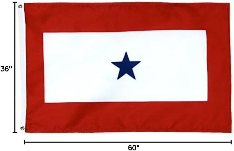 Blue Star Service Flag - 1 Star Nylon 3 ft x 5 ft