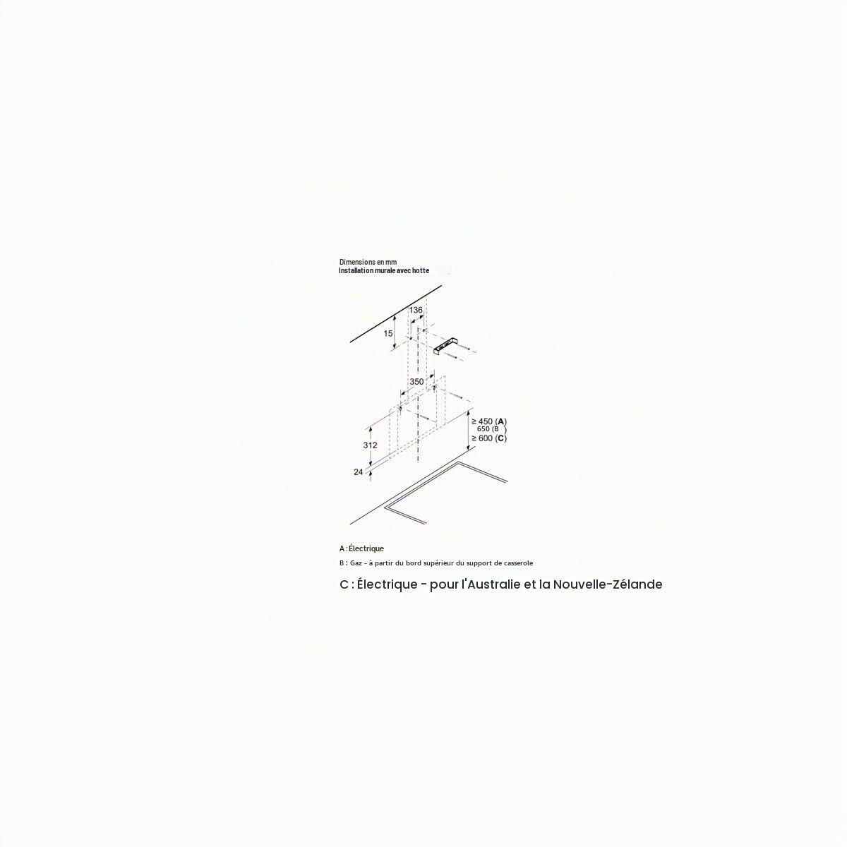 Siemens LC65KDK20 iQ100 Hotte aspirante murale 60 cm de large, niveau intensif, éclairage LED, touchControl, filtre à graisse métallique, blanc