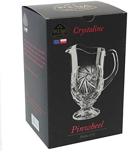 Original Irena Crystal Pitcher 'Pinwheel' 1.5 Liter, Glass, Jug Decanter Carafe