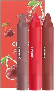 مجموعة أحمر شفاه مطفي بنكهة الفاكهة من 3 قطع من تياسون، يدوم طويلًا ومقاوم للماء والتلطخ، مجموعة مكياج محمولة بالكامل (سي)