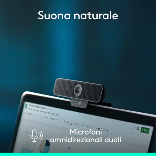 C925-E Business Webcam, Videochiamata HD 1080p/30fps, Correzione Luce, Autofocus, ?Audio Chiaro, Privacy Shade, Funziona Con Skype Business, WebEx, Lync, Cisco, ?PC/Mac/Laptop/Macbook - Nero - Webcam - Immagine 4