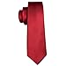 Barry.Wang Men Tie Set Solid Stripe Red Silk Necktie Pocket Square Cufflinks Formal Wedding Party Business