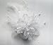 Cizoe Fascinators Hats for Women with Hair Clip Tea Party Hats Feather Wedding Headware Bridal Headpiece(1-White)