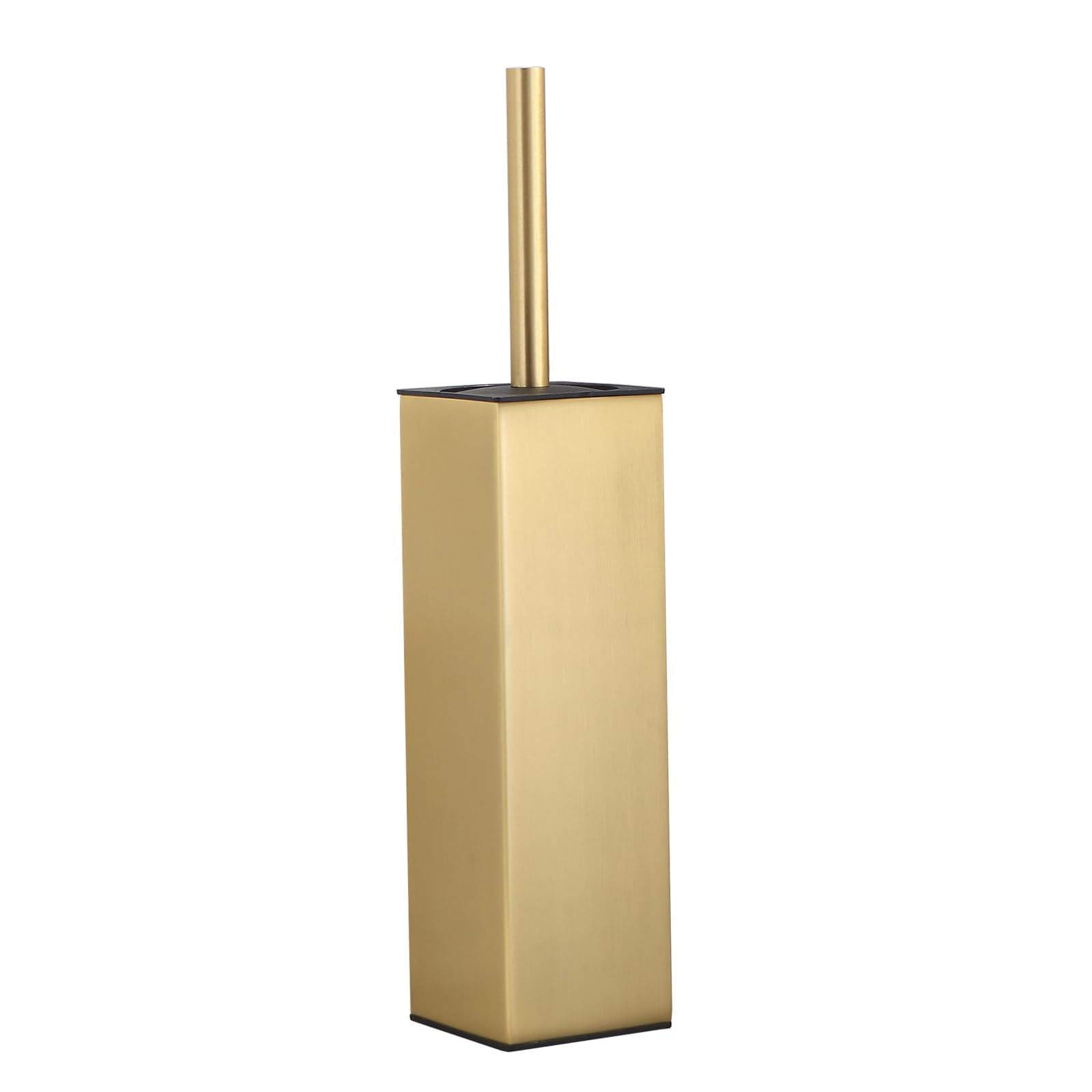 Brosse WC sur pied haut de gamme en alu brossé doré au design carré chic