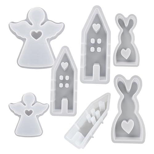 Hasen-Backformen, 7 Stück, Osterhasen-Backform, Hasen-Schokoladenform, Hasenform, Hasenform, Hasenform, Osterhasen-Silikonform, Hasen-Harzform für -Weihnachtsdekorationen