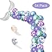 Mermaid Party Supplies Mermaid Tail Balloons Arch Kit 54 pcs,12'' Latex Metallic Balloons and Confetti Balloons for Birthday Party Decoration