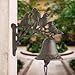MrMrKura Hanging Dinner Bell Outdoor or Indoor, Vintage Cast Iron Bell Wall Mounted Bells Hand Shaking Door Bells with 4 Birds Pattern