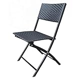 KONFA Gartenstuhl Rattan Möbel Faltenstuhl Indoor Bistro Alles Wetter Garten Klappstuhl Wicker Stapelbar Stühle Rattan Möbel Faltenstuhl Indoor Bistro Alles Wetter Garten,Schwarz