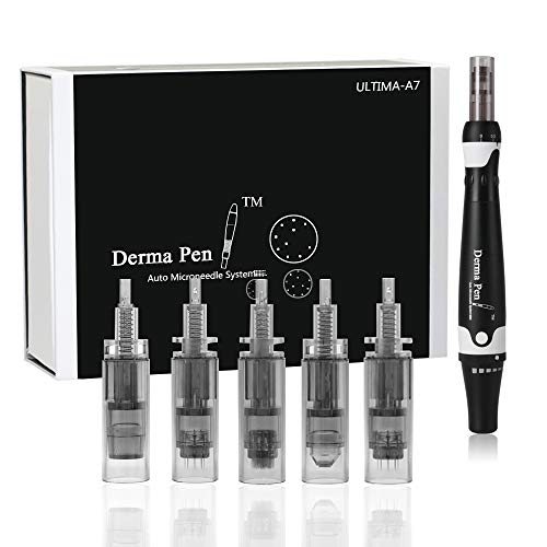 Dr pen Ultima A7, Missicee 0-2.5mm Dermapen profesional eléctrico Auto Stamp Cartuchos para el tratamiento de la pérdida de cabello cicatriz acné cicatrices con 2pcs 12 Pin+36pin+42pin+Nano Needles