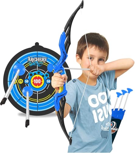 Image of Heavy Duty Bow Arrow Set for Kids Age 5-12 Years Outdoor Target Game Archery