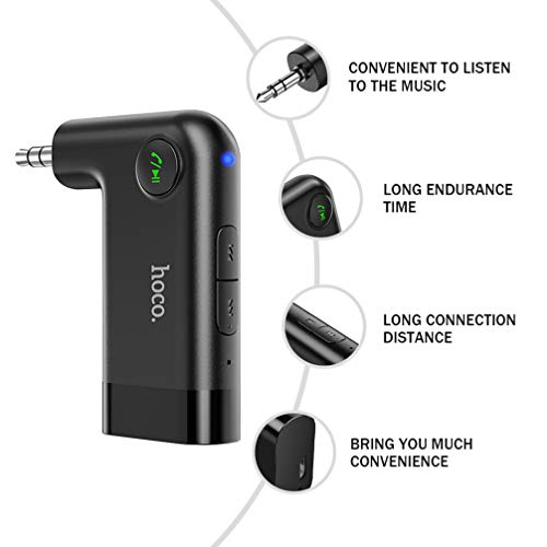 FAVOMOTO Receptor Sem Fio para Carro Adaptador Aux Estéreo de Música Portátil 3. Saída Estéreo de 5