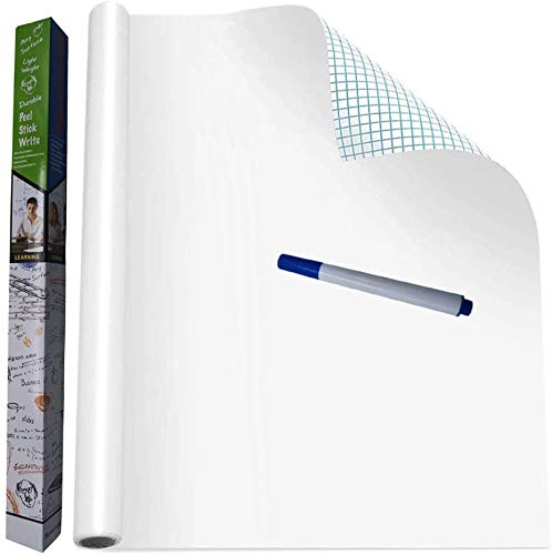 Image of VEELIKE 78.7 inchx17.7 inch Dry Erase Whiteboard Wallpaper Peel and Stick White Board Contact Paper for Office Removable Self-Adhesive Glossy Whiteboard Wall Sticker for Kitchen Kids Room Home Wall Decor