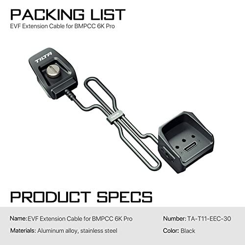 Cable de extensión EVF compatible con BMPCC 6K PRO marca Tilta de 60 cm modelo TA-T11-EEC-60 2