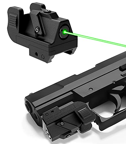 QR-Laser Green Dot Gun Laser Sight Tactical Picatinny Rail Mount for Pistols Handguns Subcompact USB Rechargeable Upgraded G10