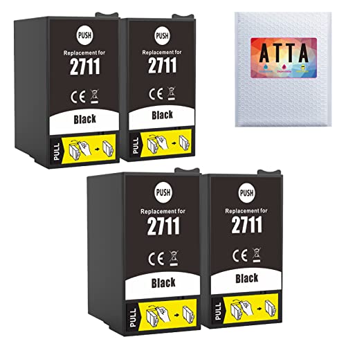 ATTA 27 27XL Ink Cartridge Compatible with Epson 27XL work for Workforce WF-7620 WF-3620 WF-3640 WF-7720 WF-7210 WF-7710 WF-7110 WF-7610 WF-7715 (Black, 4 Pack)