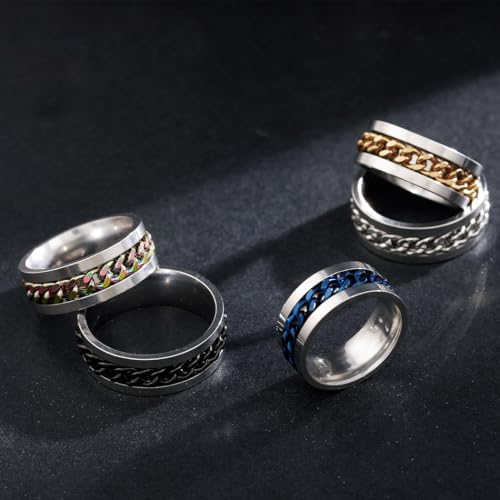 Anxiety Ring Fidget Rings Set Stress Rings Pack Fidget Spinner Ring for Men Women3