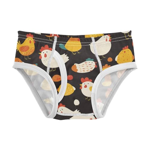 Chicken Black and White Little Boys Comfort Kids Underwear Breathable Undies