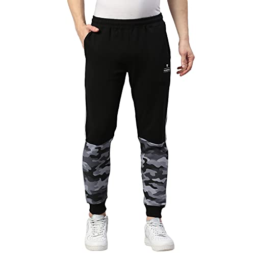 Image of Hubberholme Men's Cotton Slim Fit Camouflage Joggers - Athleisure Track Pant with Drawstring Elastic Waistband for Jogging, Gym, Sports & Dailywear