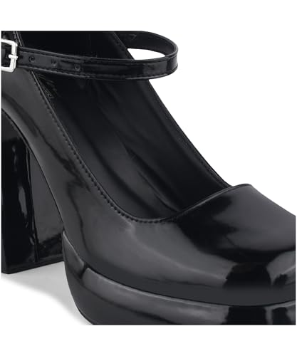 Image of JM LOOKS Mary Jane Shoes Women Chunky Block Heels Mary Janes Dress Shoes for Women Close Cap Toe 5 Inch Women's Pumps Shoes with Buckle Double Strap Comfy Pumps for Office Party Casual Wedding
