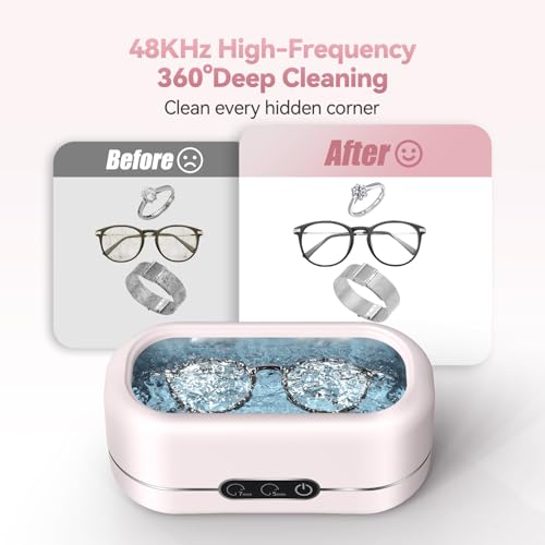 Image of Miorcols Ultrasonic Cleaner Machine for Jewelry,48KHz with 2 Cleaning Modes