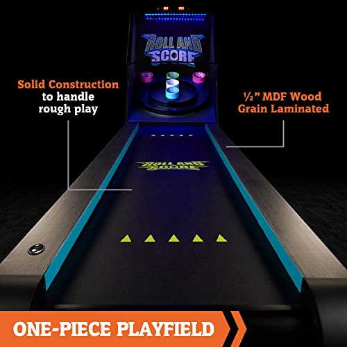 Hall Of Games 108" Roll And Score With Led Lights And Electronic Scorer, Black/Blue, 9 Foot #TOP2