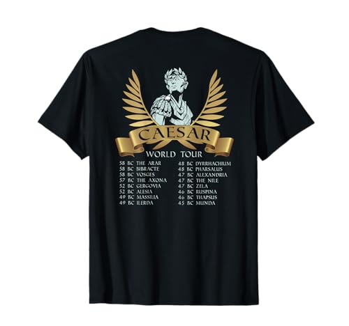Antike Rom Gaius Julius Caesar World Tour (auf Rückseite) T-Shirt