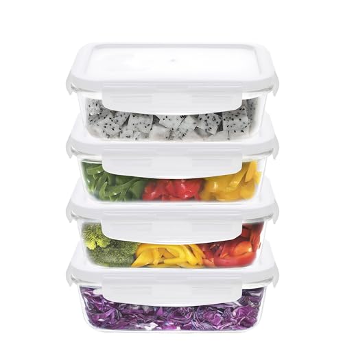 Image of Cutting EDGE 1520ml Rectangular Borosilicate Glass Food Container(Set of 4)
