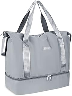 Travel Duffel Bag, CS COSDDI 36L Weekend Bag with Trolley Sleeve, Dry & Wet Seperated Sports Gym Bag Waterproof Shopping Bag Carry On Bag for Women Men Sports Gym Weekender Tote Bag Hospital Bag