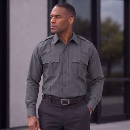 Image of First Class 100% Polyester Short & Long Sleeve Zippered Uniform Shirt 4 Pocket Hidden, Law Enforcement BDU Zipper Closure.