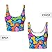 Women Girls Sports Vest U-Shaped Back Comfy Athletic Tops with Bralette Pads Sleeveless Sportswear for Training Fitness, Colorful Dog Bones Paw Prints