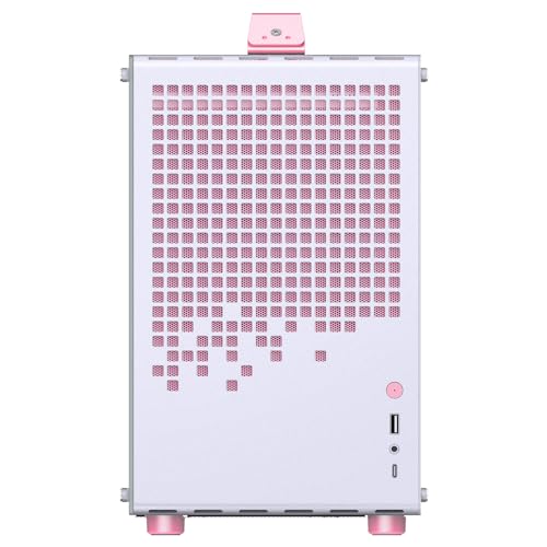 Image of JONSBO /JONSPLUS Z20 Pink /White Micro-ATX Mini Tower Pc Case,with Detachable Carrying Handle, Mini Size, High-Performance Hardware Compatible, Support 240AIO, H160mm Cooler