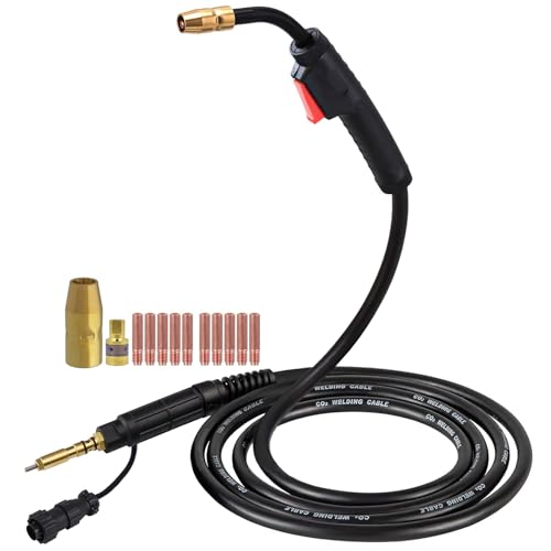 MIG Welding Gun Torch fits Hobart 245926 Hobart Handler 190/210/210MVP Mig Welders Parts,100A 15ft Hobart Welder Replacement Hobart H100S4-10 245926 with .030' .035' Tip-Nozzle-Diffuser