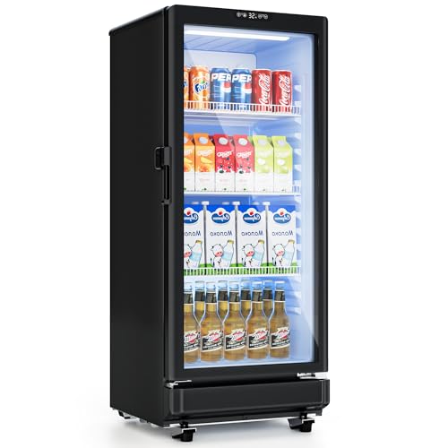 ICEVIVAL 5.5 Cu.Ft Commercial Refrigerator, Double-Door Glass Display Fridge, 220-Can Beverage...