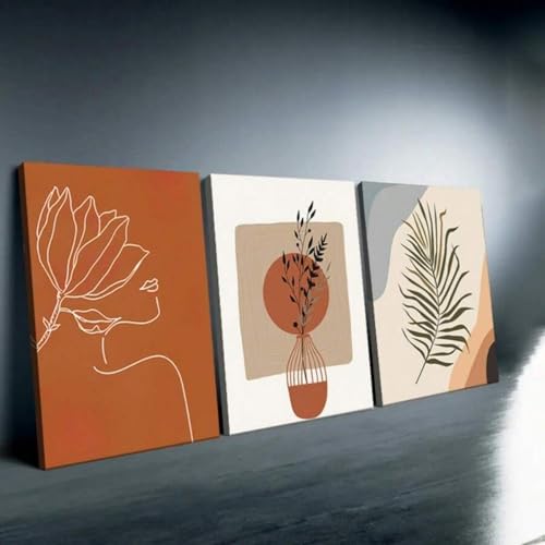 Toile style bohème art abstrait et affiche visage minimaliste 50x70cm pour mur maison